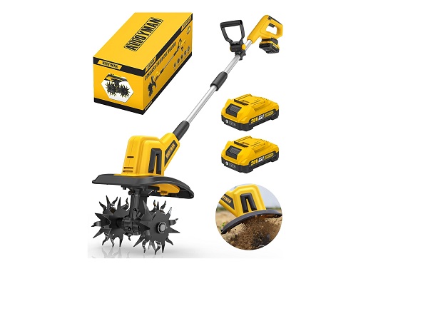 Alloyman 20V Cordless Tiller Cultivator